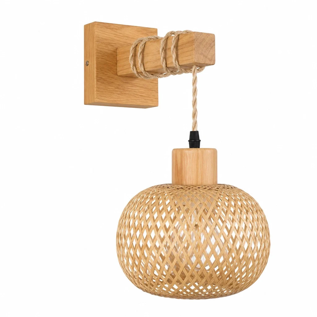 Applique Murale Boule en Bambou Tressé – Modèle Vimina (LA MAISON CLARTE)