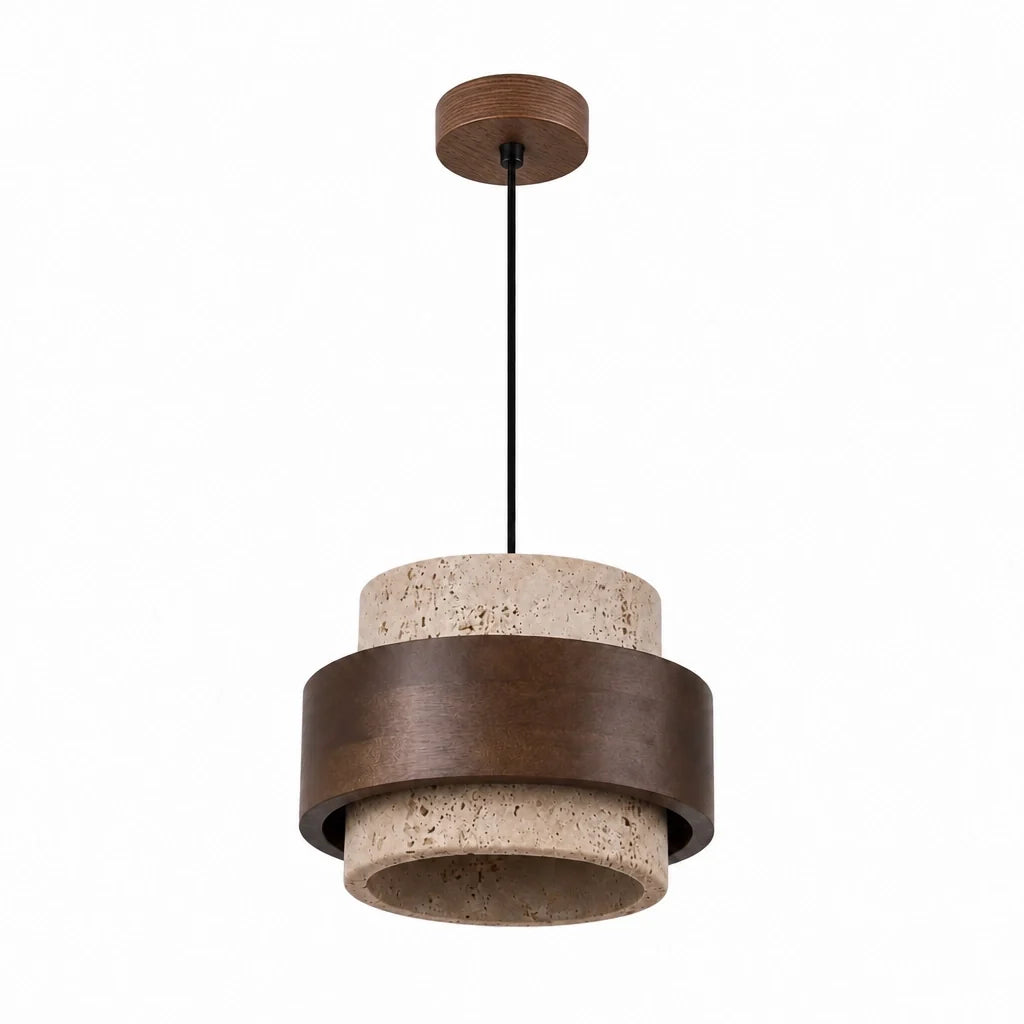 Suspension Noyer et Pierre Naturelle – Modèle Calmina (LA MAISON CLARTE)