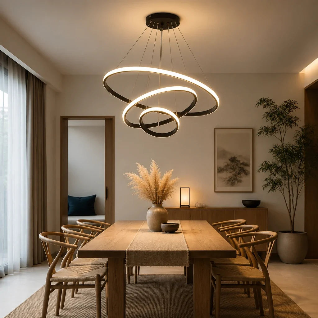 Suspension Trois Anneaux LED Dimmable – Modèle Anellia (LA MAISON CLARTE)