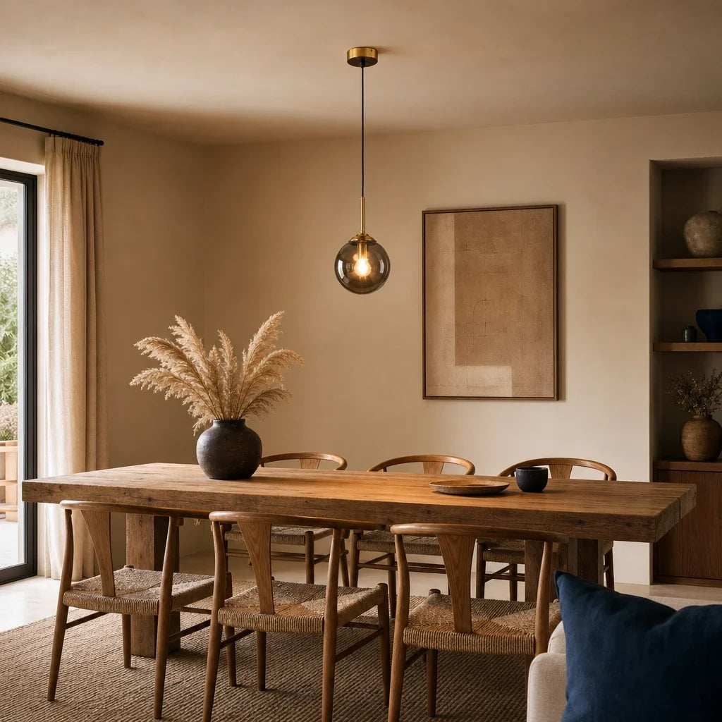 Suspension Boule en Verre Fumé – Modèle Nebbia (LA MAISON CLARTE)