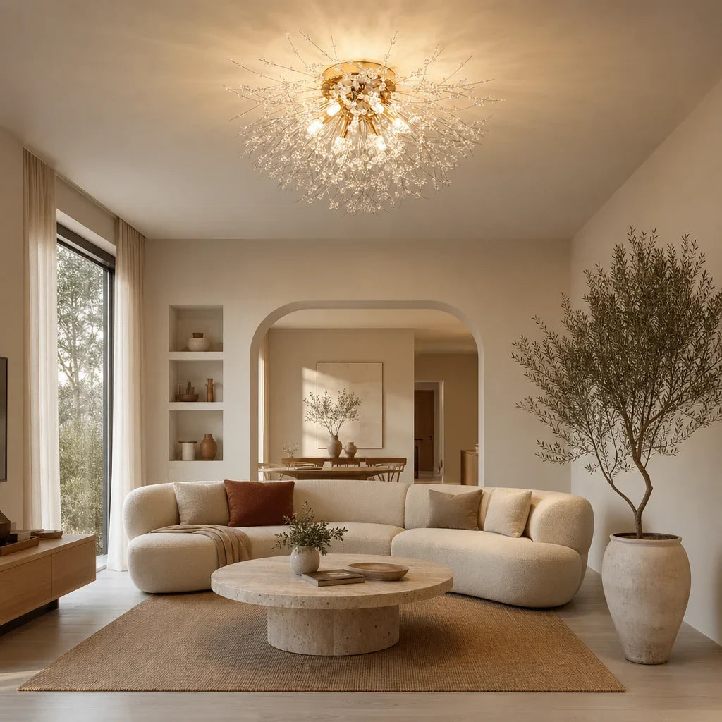 Lustre Cristal Fleur 4 Lumières – Modèle Petalia (LA MAISON CLARTE)