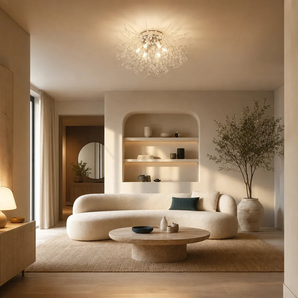 Lustre Cristal Fleur 4 Lumières – Modèle Petalia (LA MAISON CLARTE)