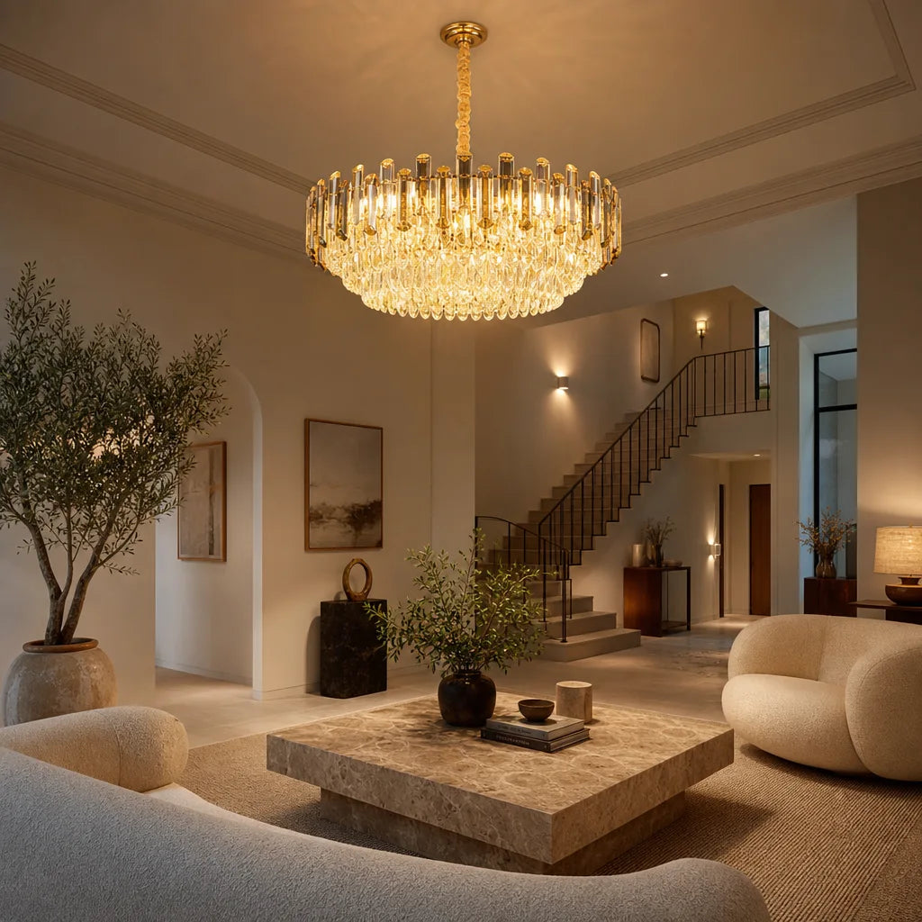Grand Lustre Couronne en Cristal K9 – Modèle Aurentia (LA MAISON CLARTE)