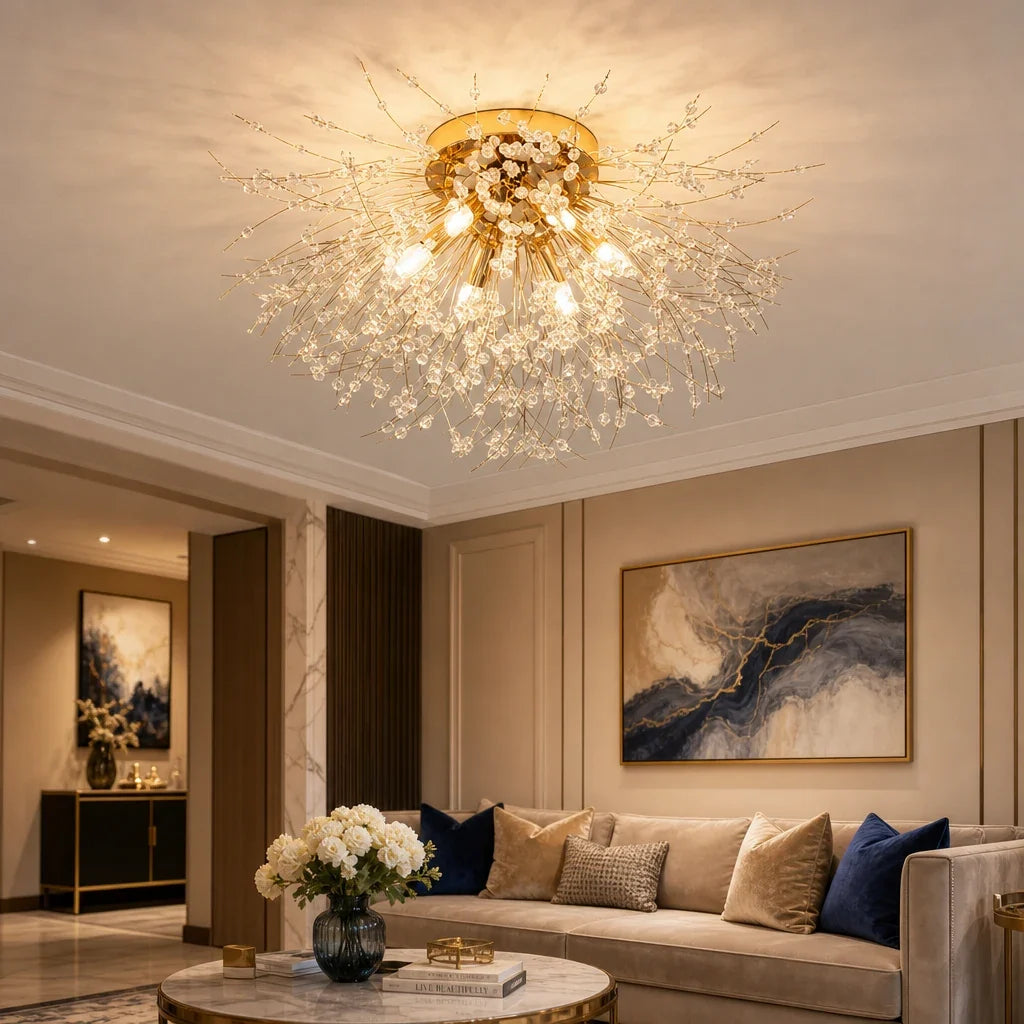 Lustre Cristal Fleur 4 Lumières – Modèle Petalia (LA MAISON CLARTE)