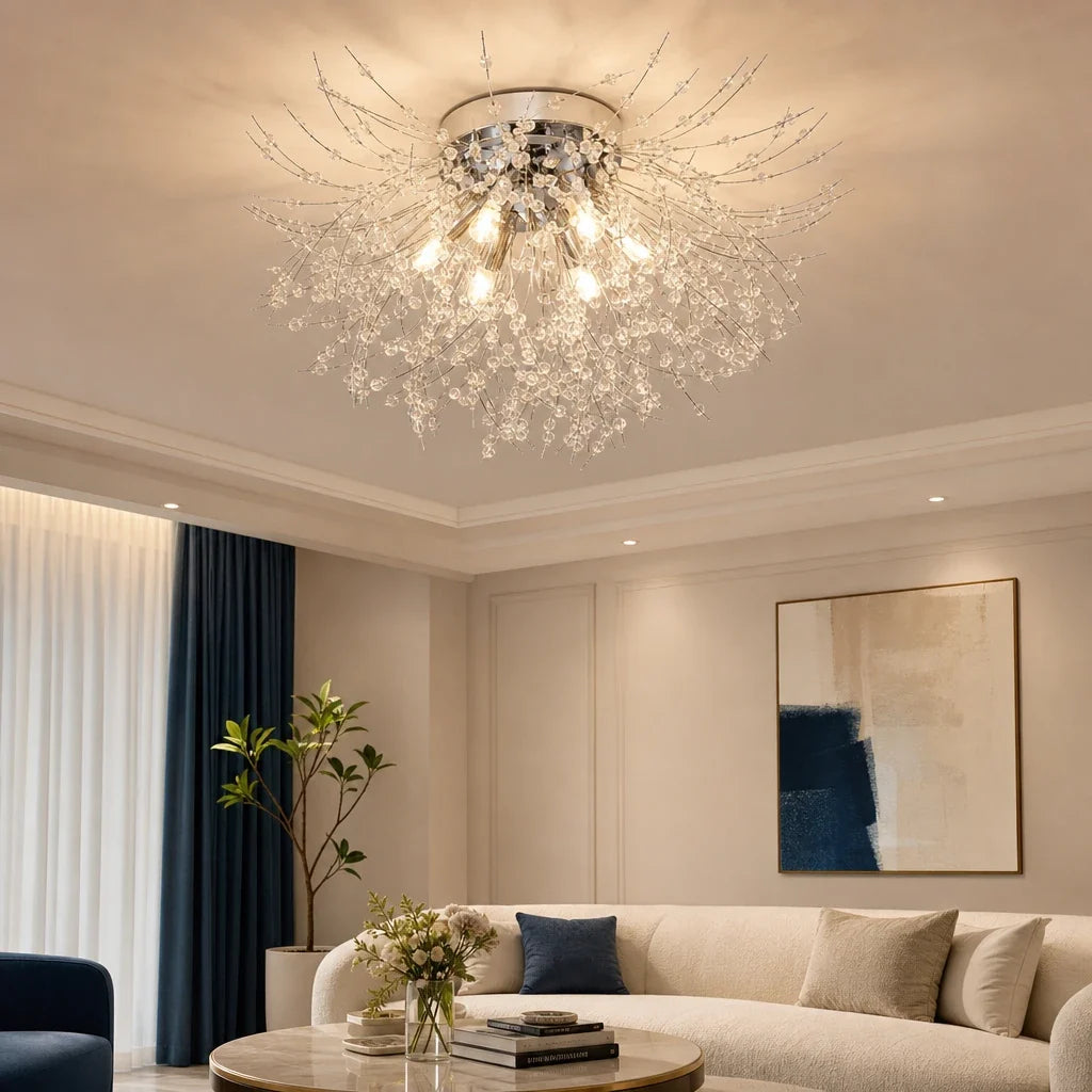 Lustre Cristal Fleur 4 Lumières – Modèle Petalia (LA MAISON CLARTE)