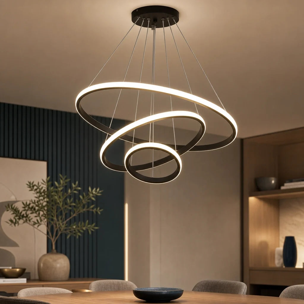 Suspension Trois Anneaux LED Dimmable – Modèle Anellia (LA MAISON CLARTE)
