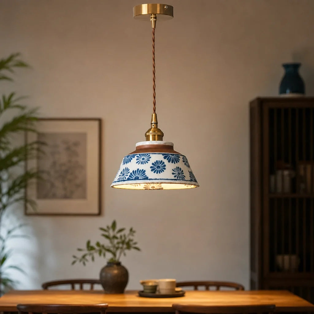Suspension en Céramique Fleurie – Modèle Fioralba (LA MAISON CLARTE)