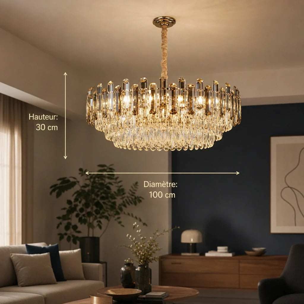 Grand Lustre Couronne en Cristal K9 – Modèle Aurentia (LA MAISON CLARTE)