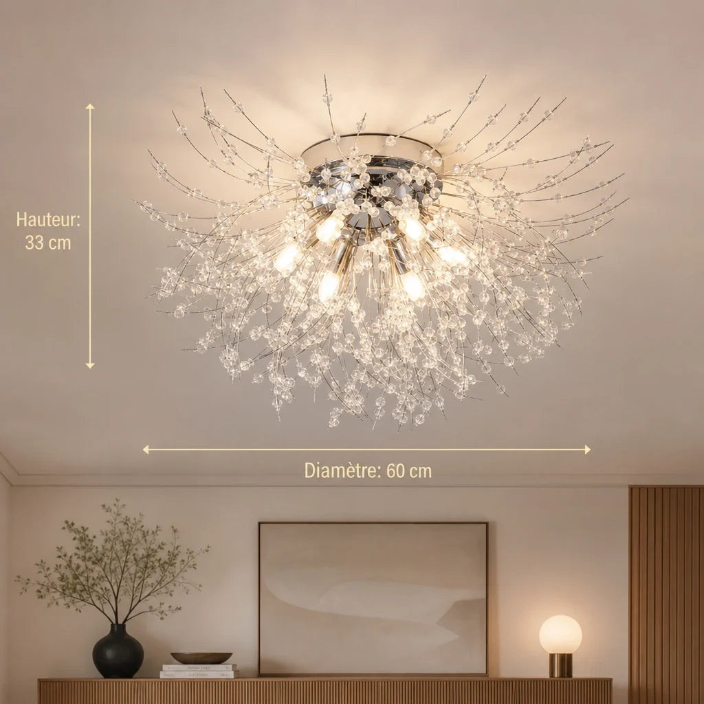 Lustre Cristal Fleur 4 Lumières – Modèle Petalia (LA MAISON CLARTE)