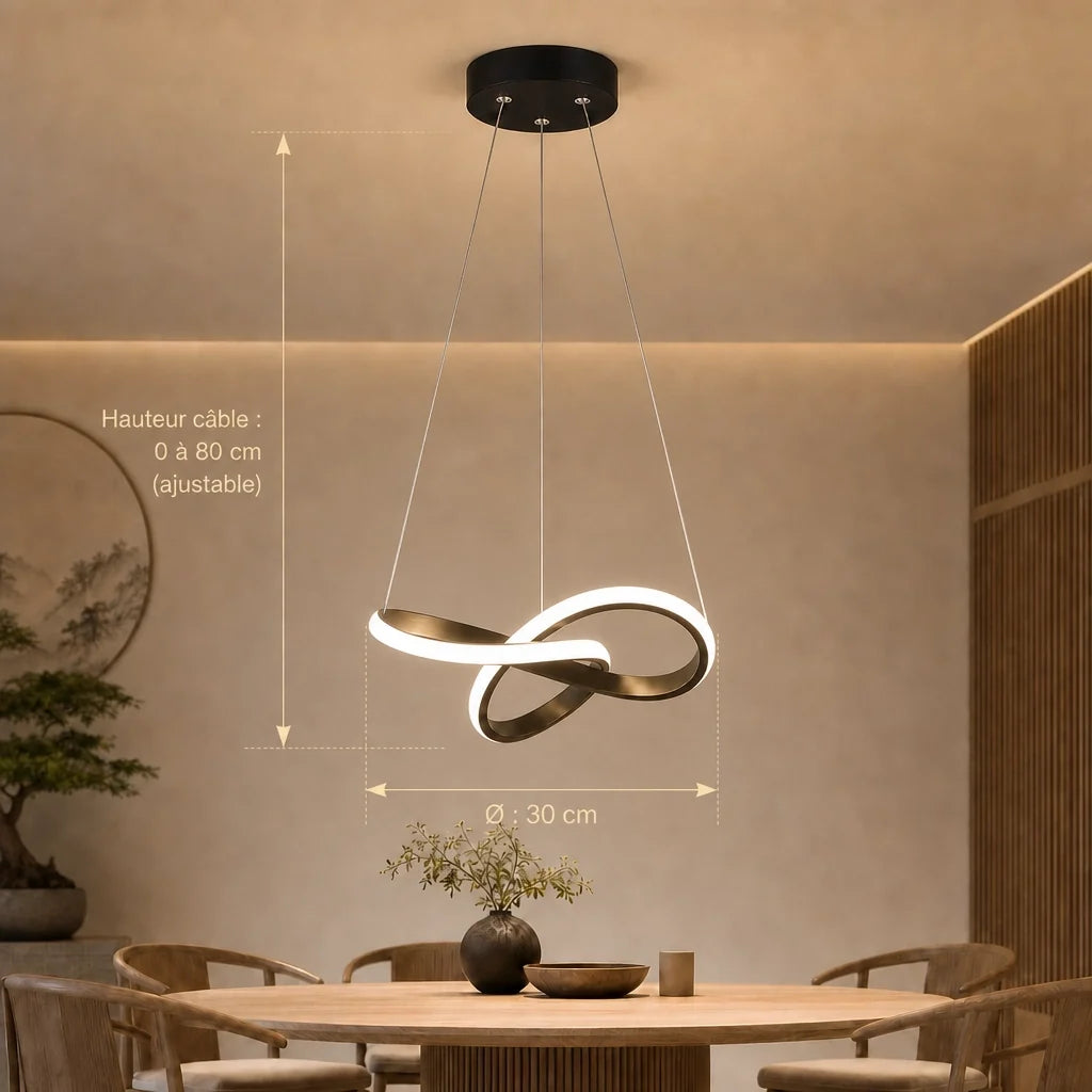 Suspension LED Anneau Sculptural – Modèle Arcalia (LA MAISON CLARTE)