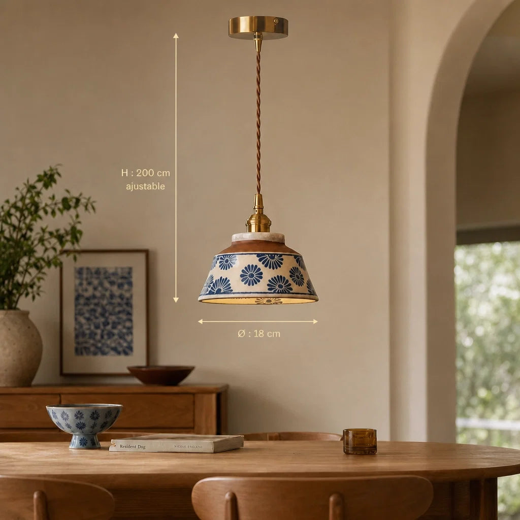 Suspension en Céramique Fleurie – Modèle Fioralba (LA MAISON CLARTE)