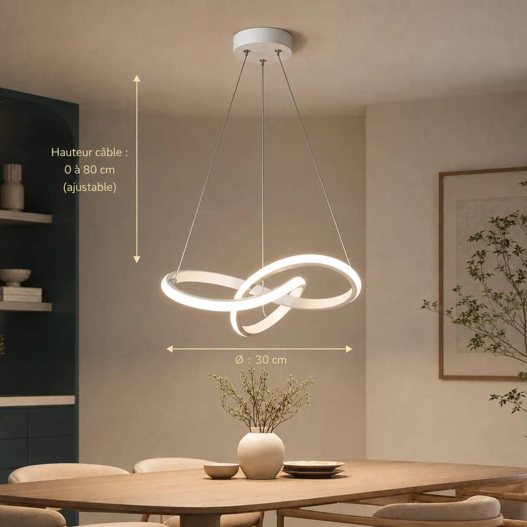 Suspension LED Anneau Sculptural – Modèle Arcalia (LA MAISON CLARTE)