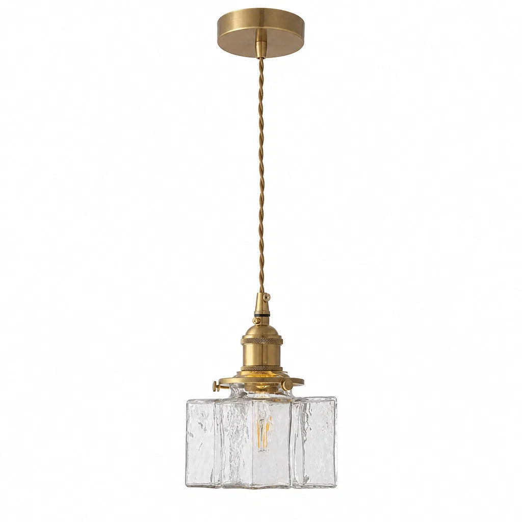Suspension Cubique en Verre Martelé – Modèle Martella (LA MAISON CLARTE)