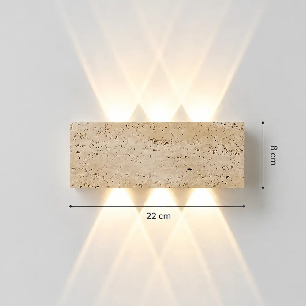 Sorélia — Applique extérieure LED en travertin