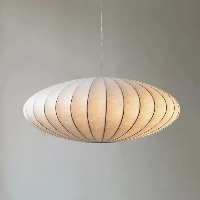 Nabi — Suspension ovale japonisante en tissu tendu