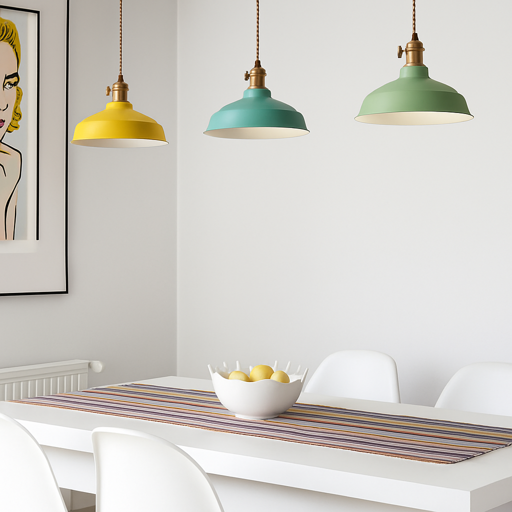 Suspension LED en Métal Coloré — Style Industriel Loft - vue 5