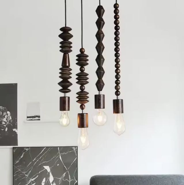 Suspension en Perles de Bois Sculpté – Modèle Aldera (DIMOREE)