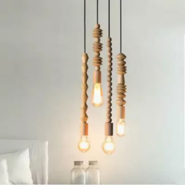 Suspension en Perles de Bois Sculpté – Modèle Aldera (DIMOREE)