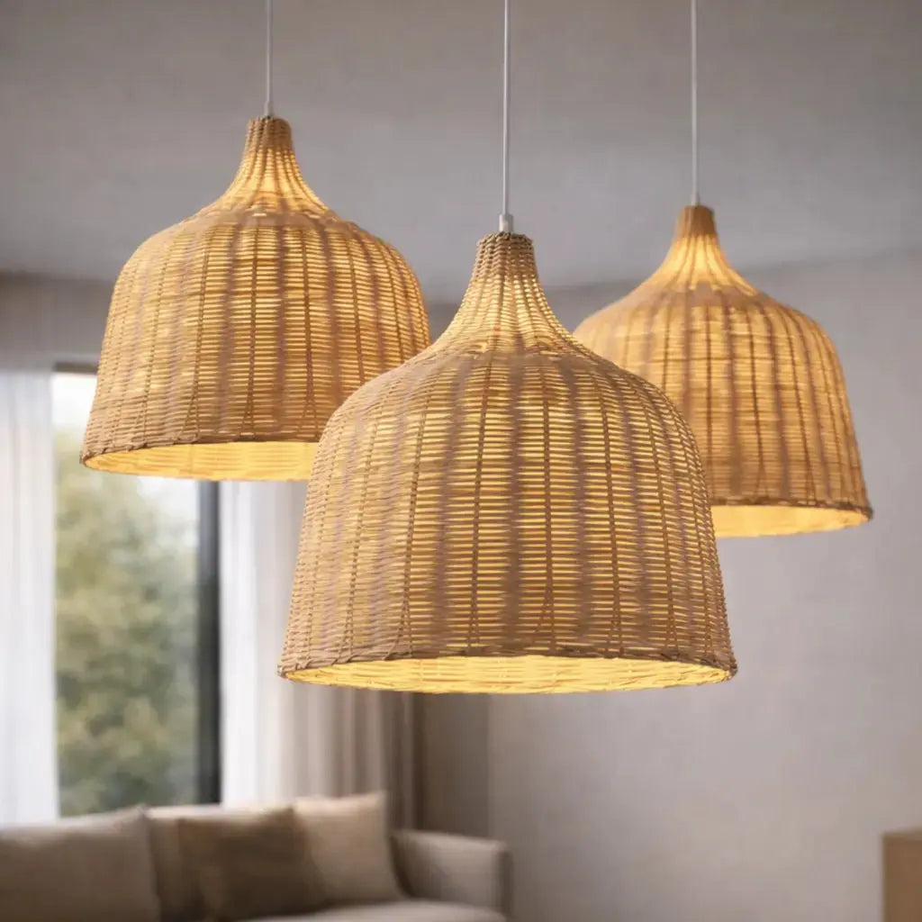 Fusella — Suspension conique en bambou naturel