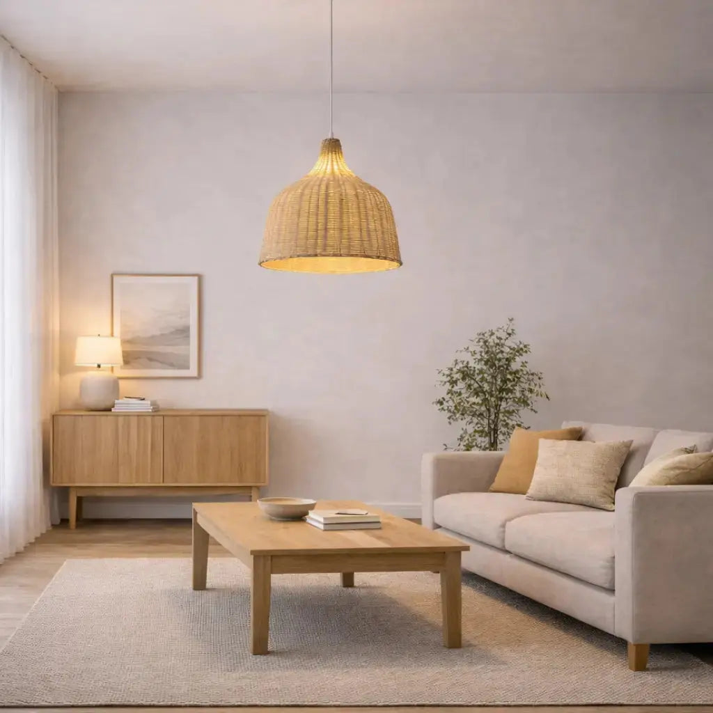 Fusella — Suspension conique en bambou naturel