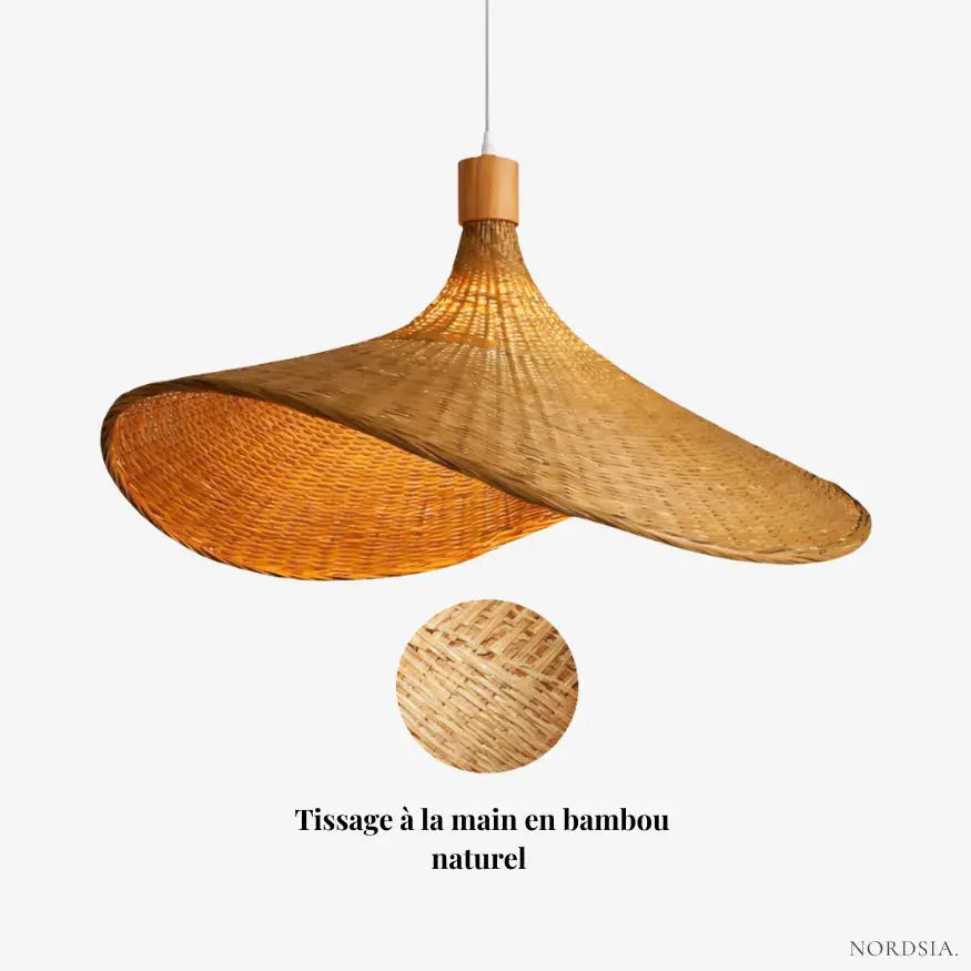 Marea — Suspension bambou sculpturale ondulée
