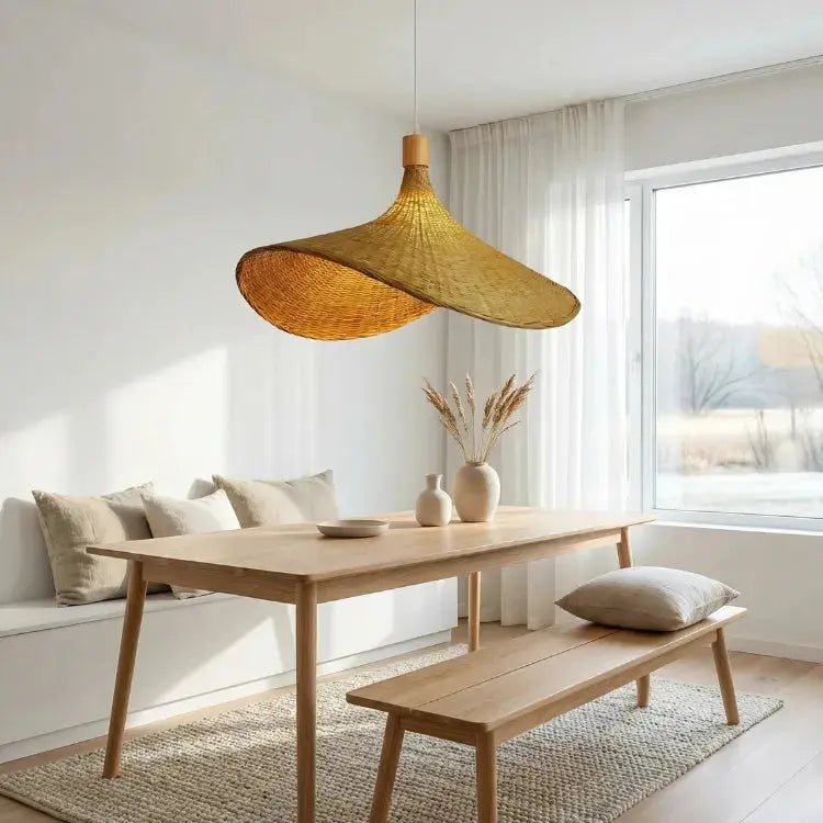 Marea — Suspension bambou sculpturale ondulée