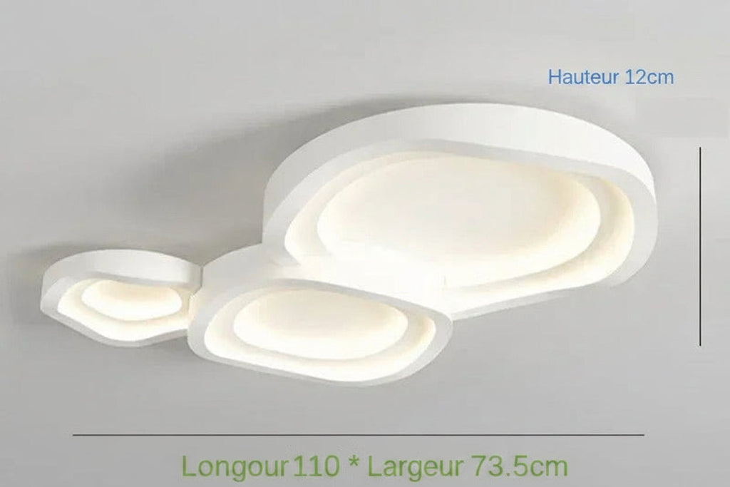 Plafonnier Minimaliste Blanc pour Salon – Modèle Bergen (DIMOREE)