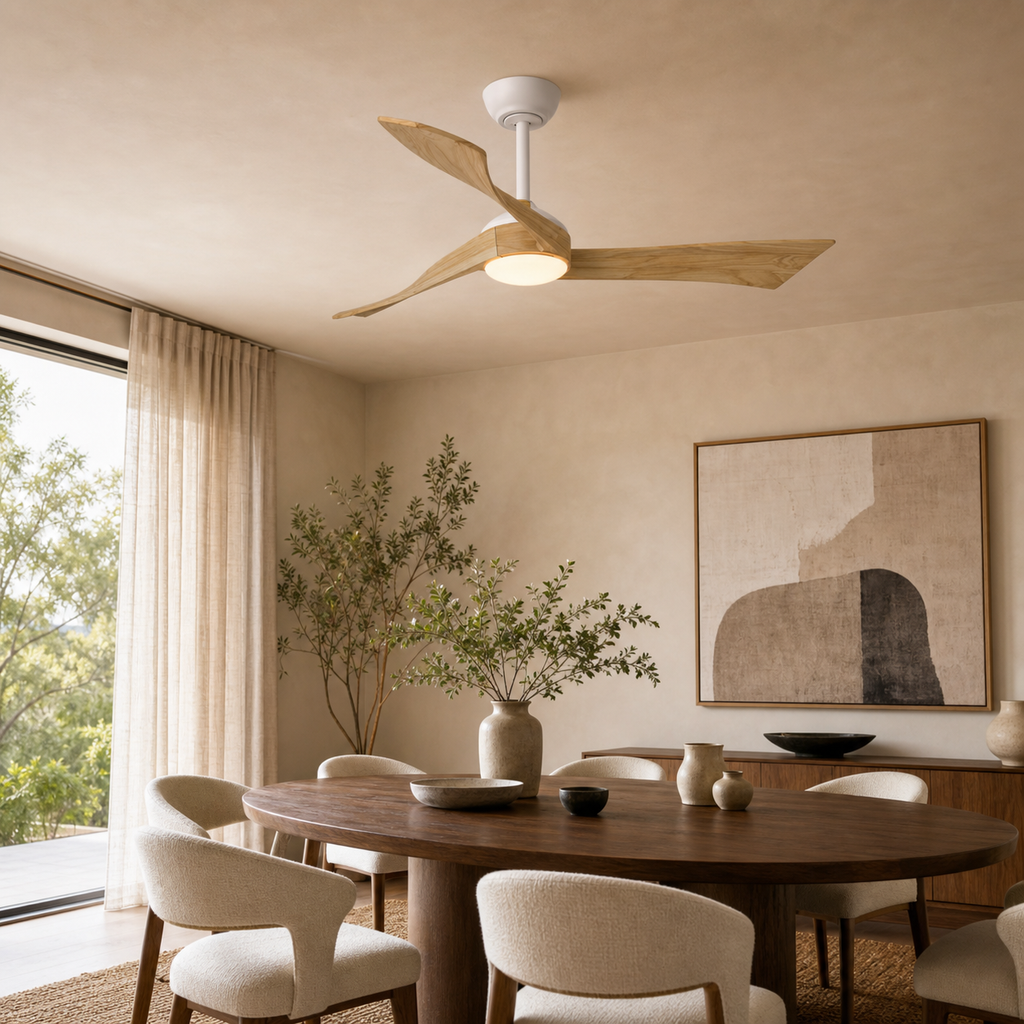 Norvane — Ventilateur de plafond bois 132 cm silencieux