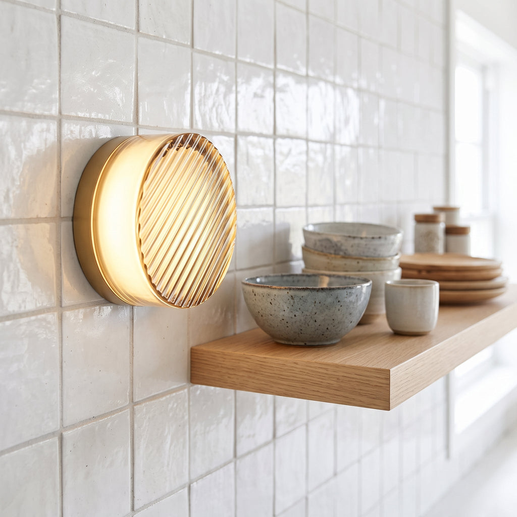 Cannelia — Applique LED en verre cannelé et aluminium