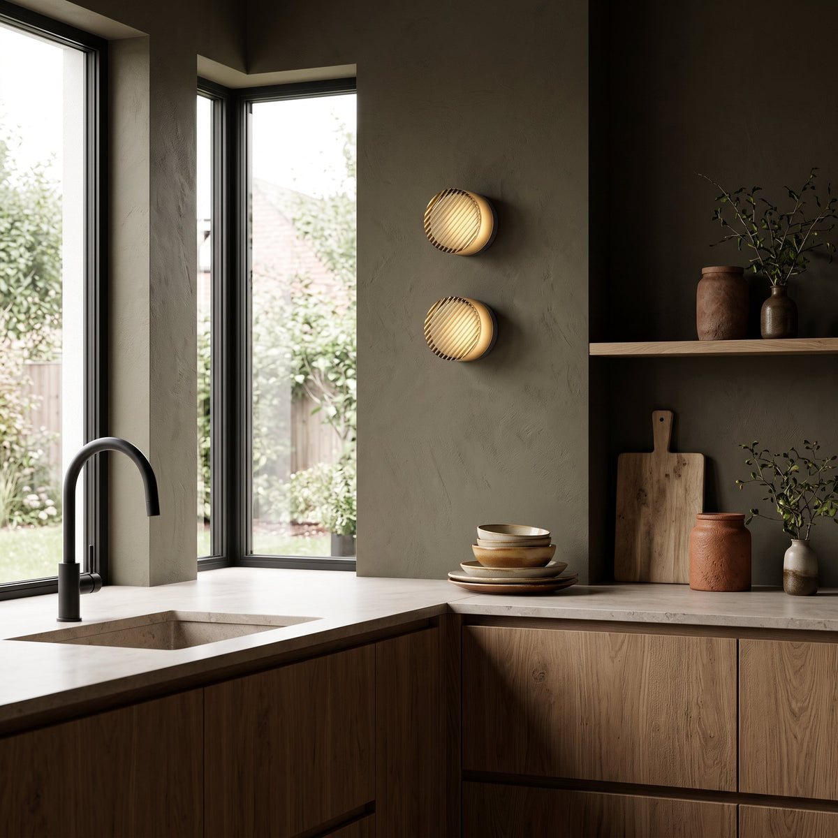 Cannelia — Applique LED en verre cannelé et aluminium